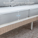 4-Seater Patio Metal All-White Sofa Set with Rattan Edge for Sale