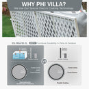 7-Seater Patio Metal All-White Sofa Set with Rattan Edge for Sale