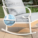 4-Seater Patio Metal All-White Sofa Set with Rattan Edge for Sale