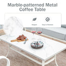 7-Seater Patio Metal All-White Sofa Set with Rattan Edge for Sale