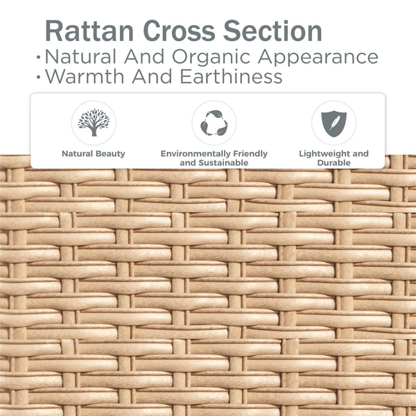 4-Seater Patio Metal All-White Sofa Set with Rattan Edge for Sale