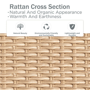 7-Seater Patio Metal All-White Sofa Set with Rattan Edge for Sale