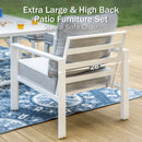 7-Seater Patio Aluminum Sofa Set with Coffee Table