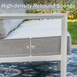 7-Seater Patio Aluminum Sofa Set with Coffee Table