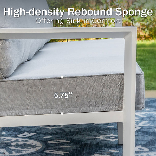 7-Seater Patio Aluminum Sofa Set with Coffee Table