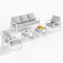 7-Seater Patio Aluminum Sofa Set with Coffee Table