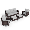 7-Seater Garden Vintage All-Weather Swivel Rattan Sofa Sets