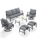 7-Seater Patio Metal Diamond Sofa With Coffee Table