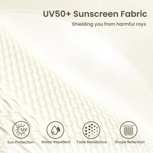 7ft Patio Beach Tassel Umbrella UPF 50+ With Carry Bag