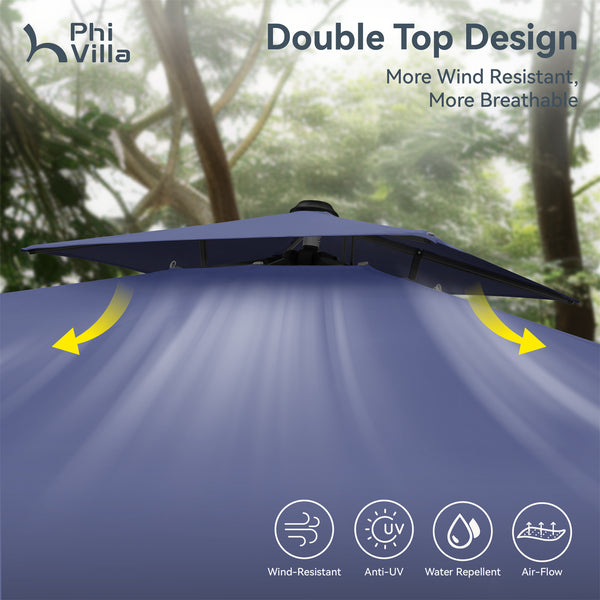 9X12ft Hydraulic Cantilever Patio Umbrellas in 4 Colors