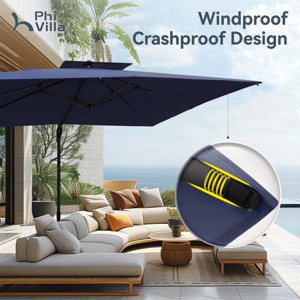9X12ft Hydraulic Cantilever Patio Umbrellas in 4 Colors