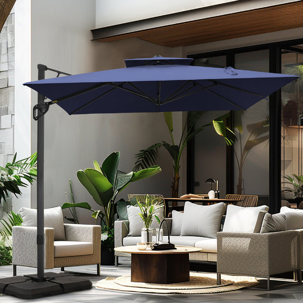 acrylic 4 cantilever umbrella for patio chair 9X12ft Hydraulic Cantilever Patio Umbrellas in 4 Colors