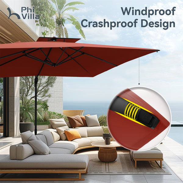 9X12ft Hydraulic Cantilever Patio Umbrellas in 4 Colors