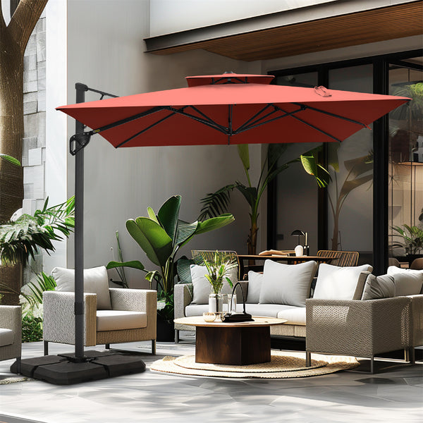 9X12ft Hydraulic Cantilever Patio Umbrellas in 4 Colors