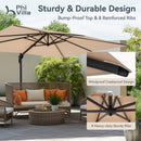 PHI VILLA Cantilever Umbrella - 360° Rotation & 7-Tilt Adjustable