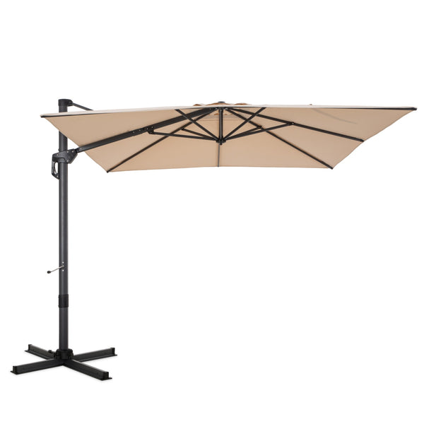 Square Cantilever Patio Umbrella - 360° Rotation and 7-Tilt Adjustable