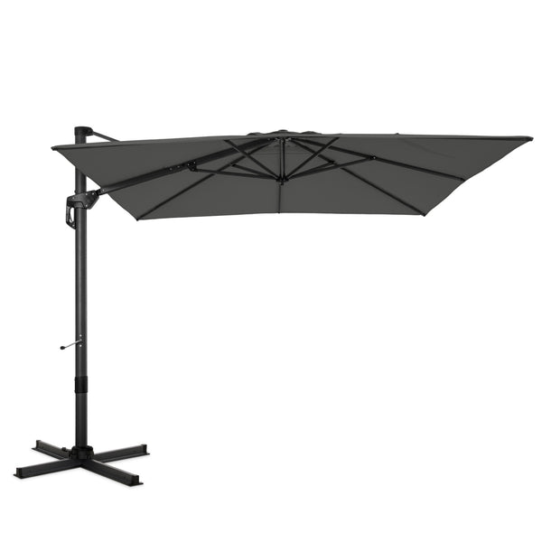 Square Cantilever Patio Umbrella - 360° Rotation and 7-Tilt Adjustable