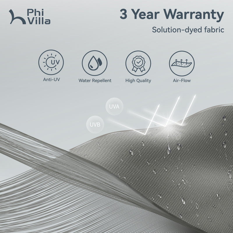 PHI VILLA Cantilever Umbrella - 360° Rotation & 7-Tilt Adjustable