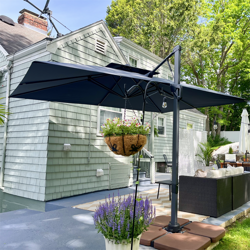 9X12ft Hydraulic Cantilever Patio Umbrellas in 4 Colors