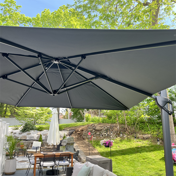 9X12ft Hydraulic Cantilever Patio Umbrellas in 4 Colors