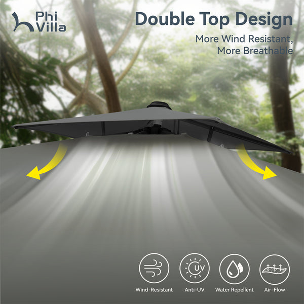 9X12ft Hydraulic Cantilever Patio Umbrellas in 4 Colors