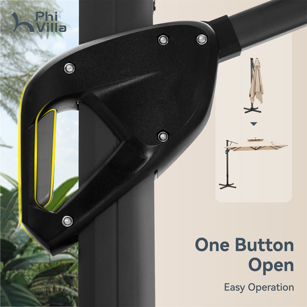 9X12ft Hydraulic Cantilever Patio Umbrellas in 4 Colors