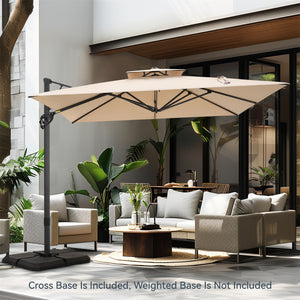 9X12ft Hydraulic Cantilever Patio Umbrellas in 4 Colors