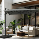 PHI VILLA 9X12ft Hydraulic Cantilever Patio Parasols Umbrellas