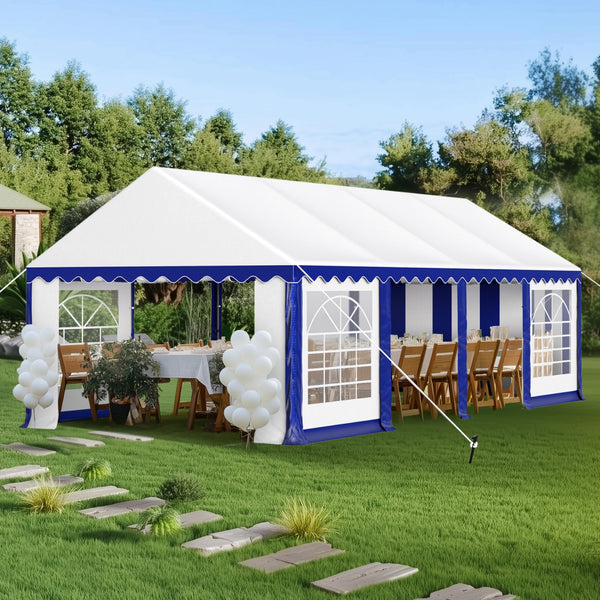 blue party tent Heavy Duty Party Tent Wedding Event Shelter with Removable Sidewalls