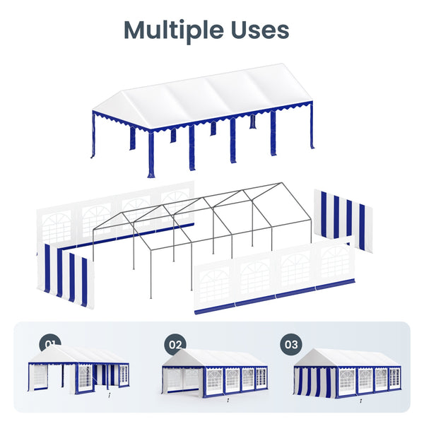Heavy Duty Party Tent Wedding Event Shelter with Removable Sidewalls