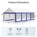 Phi Villa Heavy Duty Party Tent Wedding Event Shelter with Removable Sidewalls