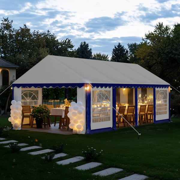 heavy tent Heavy Duty Party Tent Wedding Event Shelter with Removable Sidewalls, 13FT x 26FT / Blue