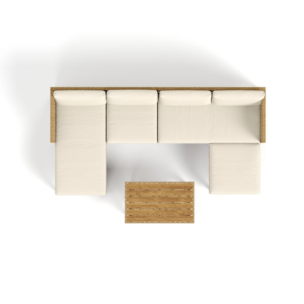 4-Seater Budget-Friendly Bohemian Wicker and Wood Garden Sofa Set