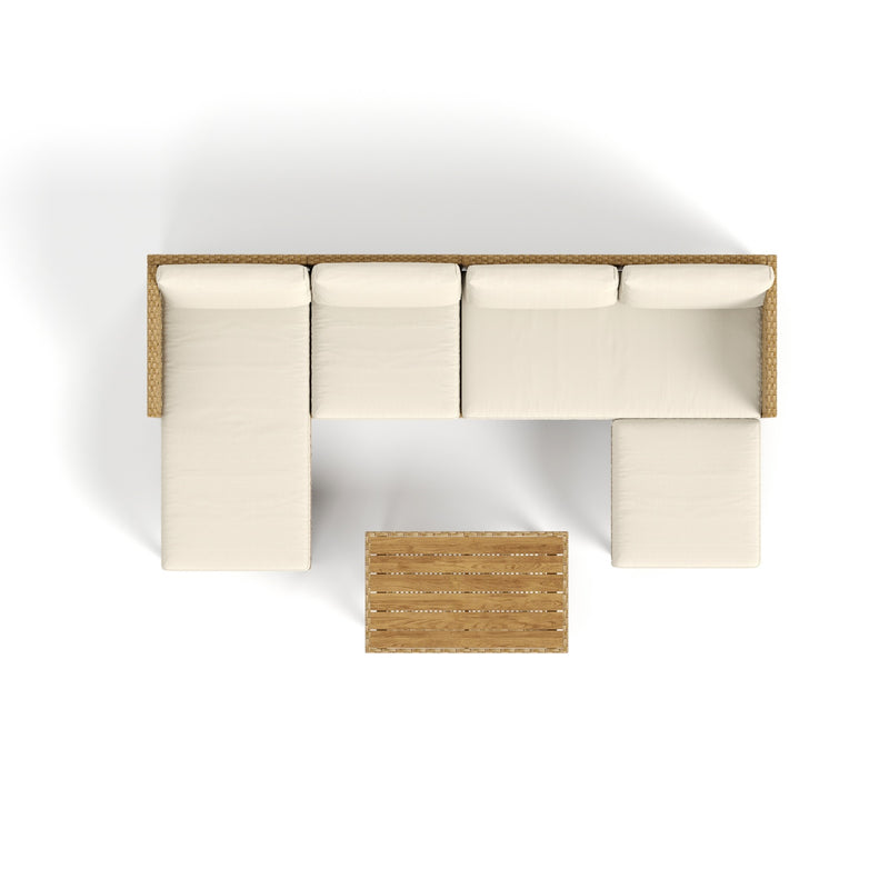 4-Seater Budget-Friendly Bohemian Wicker and Wood Garden Sofa Set