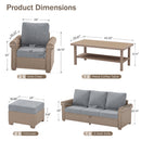 Classic Wicker Garden Sofa Set with Ottomans