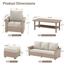 Classic Wicker Garden Sofa Set with Ottomans