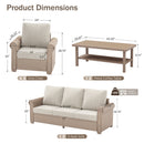 Classic Wicker Garden Sofa Set with Ottomans