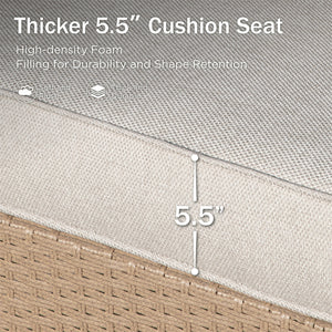 Classic Wicker Garden Sofa Set with Ottomans