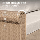 Classic Wicker Garden Sofa Set with Ottomans