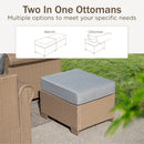 Classic Wicker Garden Sofa Set with Ottomans