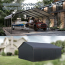 20x20ft 2 Car Metal Carport with Sides