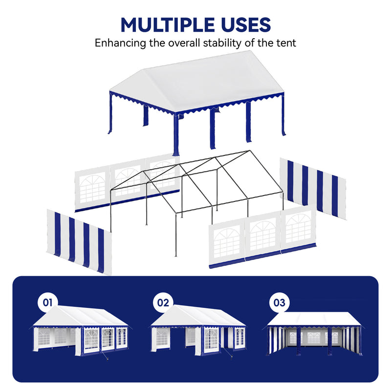 Phi Villa Heavy Duty Party Tent Wedding Event Shelter with Removable Sidewalls