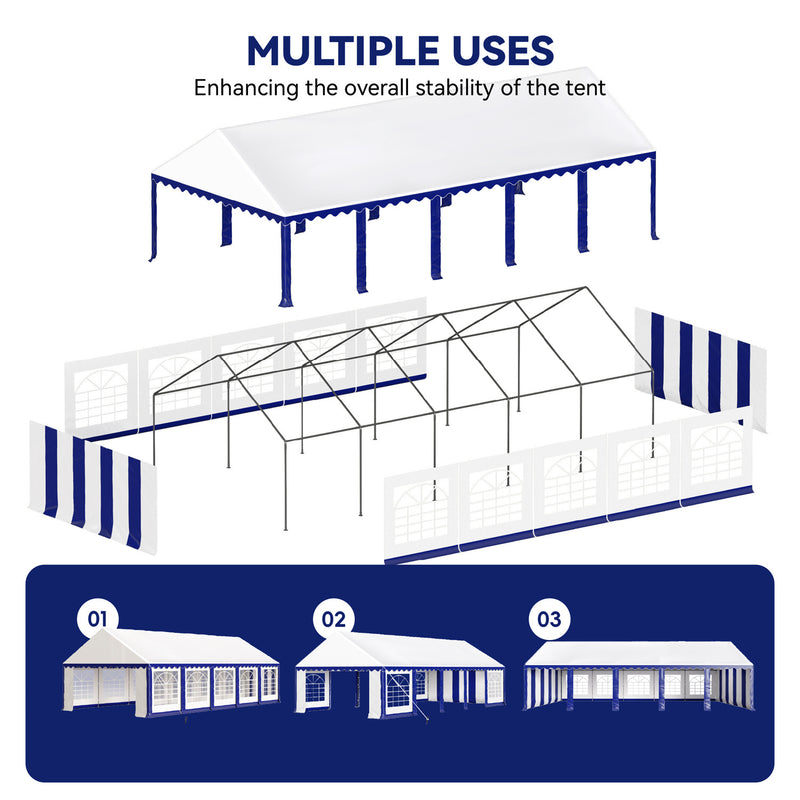 Phi Villa Heavy Duty Party Tent Wedding Event Shelter with Removable Sidewalls