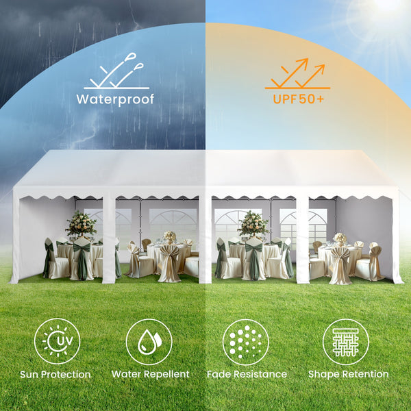 Heavy Duty Party Tent Wedding Event Shelter with Removable Sidewalls