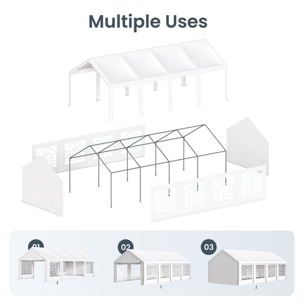 Heavy Duty Party Tent Wedding Event Shelter with Removable Sidewalls