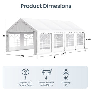 Heavy Duty Party Tent Wedding Event Shelter with Removable Sidewalls
