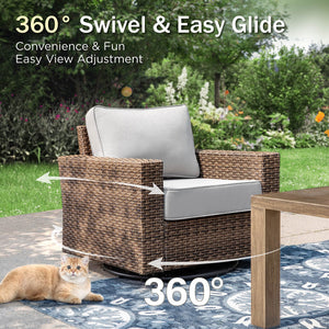 2 Swivel Chairs for CR008 Wicker Sofa Set