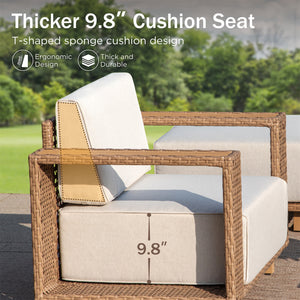 Catalina Modern Swivel Rattan Patio Sofa Set