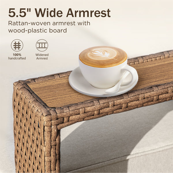 Catalina Modern L-Shaped Patio Modular Sectional Rattan Sofa Set