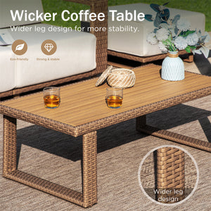 Catalina 4-Seater Modern Rattan Outdoor Conversation Sofa Set